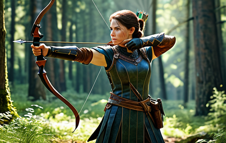 리니지 원거리 직업 장단점 - Archer in Action**

"A female archer, fully clothed in practical leather armor, aiming her bow in a ...