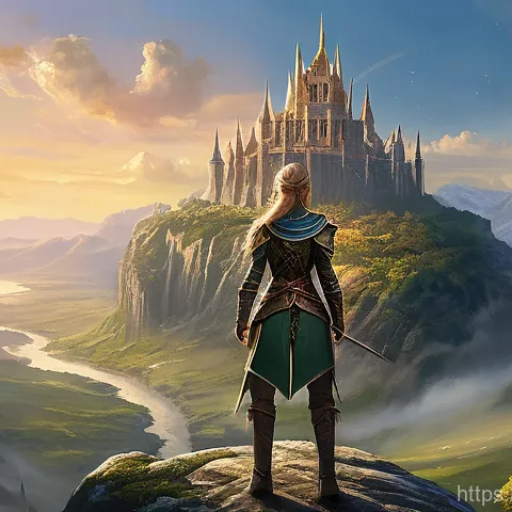 리니지 MMORPG 트렌드 - **Prompt:** A highly detailed, realistic fantasy illustration of a brave female elven explorer, dres...