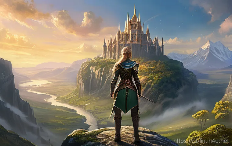 리니지 MMORPG 트렌드 - **Prompt:** A highly detailed, realistic fantasy illustration of a brave female elven explorer, dres...