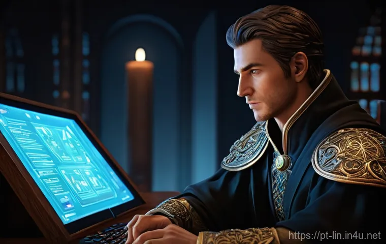 리니지 거래소 이해하기 - **Prompt:** A dynamic scene depicting a female Dwarf artisan intensely focused on crafting a magnifi...