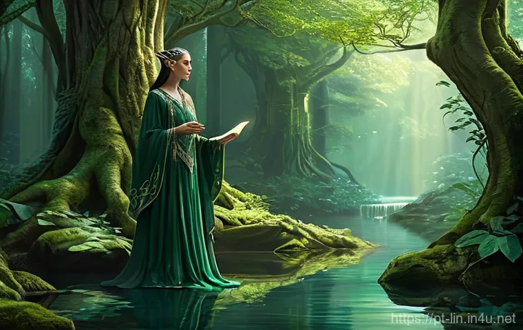 리니지 MMORPG 장단점 - **Prompt: The Elven Seer's Contemplation in the Forest of Mirrors**
    "A stunning, high-fantasy il...