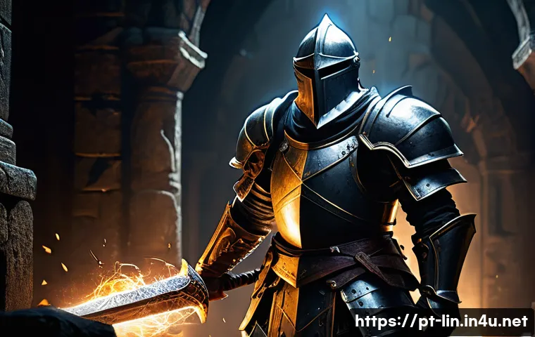 리니지 직업별 스킬 조합 - **A Balanced Guardian Amidst Chaos:** A heroic, heavily armored human knight, with intricate glowing...