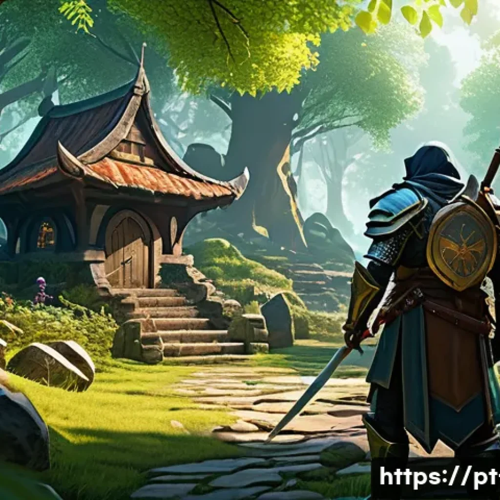 리니지 신규 유저 리워드 - A dynamic fantasy game scene showing a new player character in detailed beginner armor with subtle g...