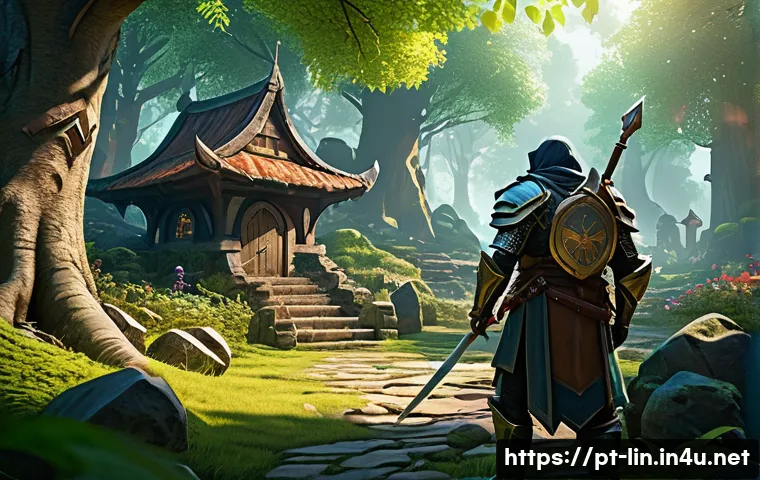 리니지 신규 유저 리워드 - A dynamic fantasy game scene showing a new player character in detailed beginner armor with subtle g...