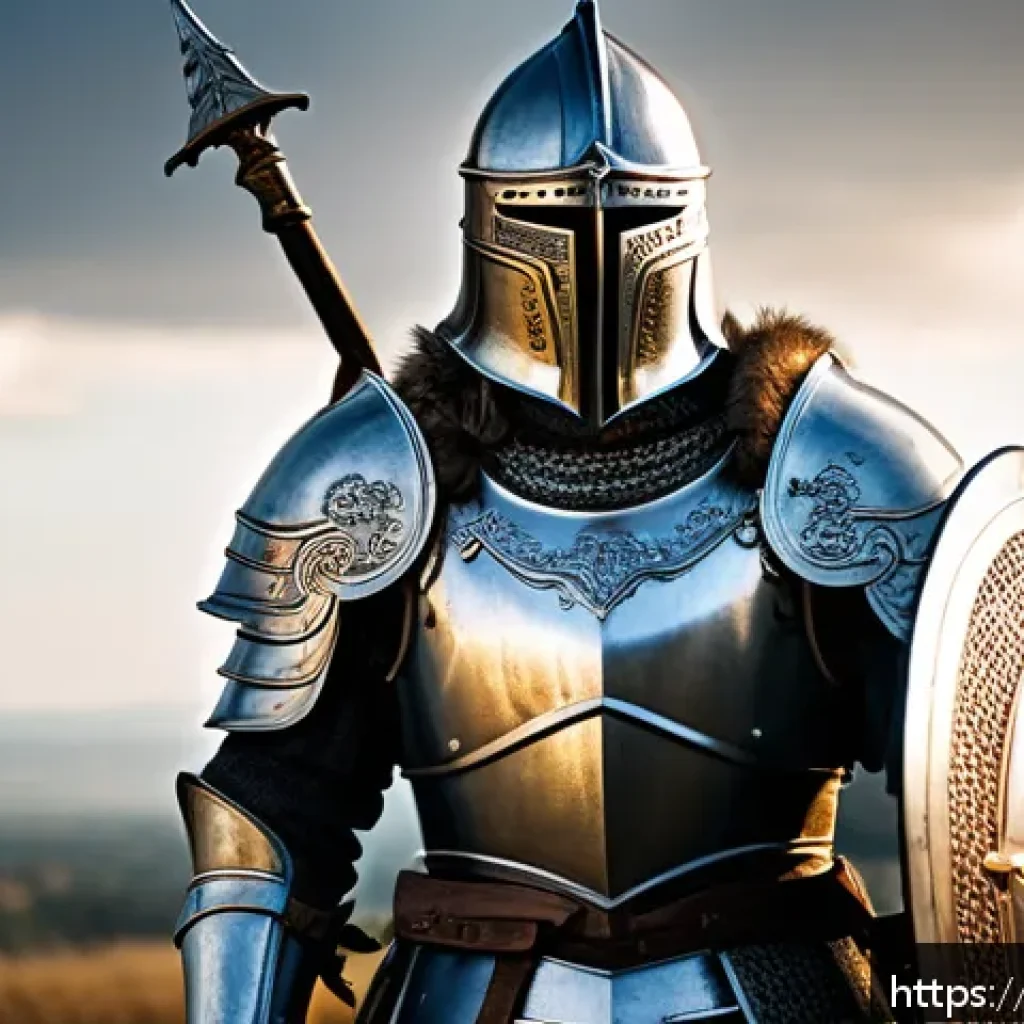 리니지 신성검사 클래스 분석 - A noble Paladin clad in heavy, intricately detailed armor with balanced magical and physical resista...