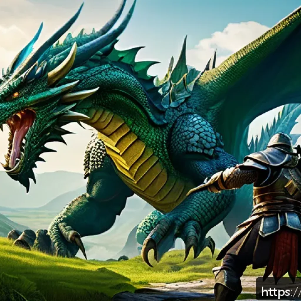 리니지 최고 레벨 달성법 - A dynamic fantasy RPG battle scene set in a vibrant Dragon Valley map, showcasing a skilled warrior ...