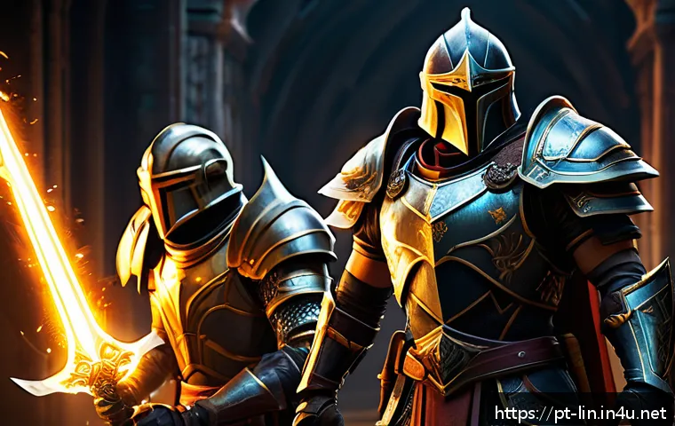 리니지 희귀 모드 사용법 - A dynamic fantasy battle scene in the Rare Mode of a MMORPG, showcasing a diverse team of adventurer...